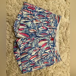 Lilly Pulitzer Red Right Return Shorts Callahan Sailboat Boats 00